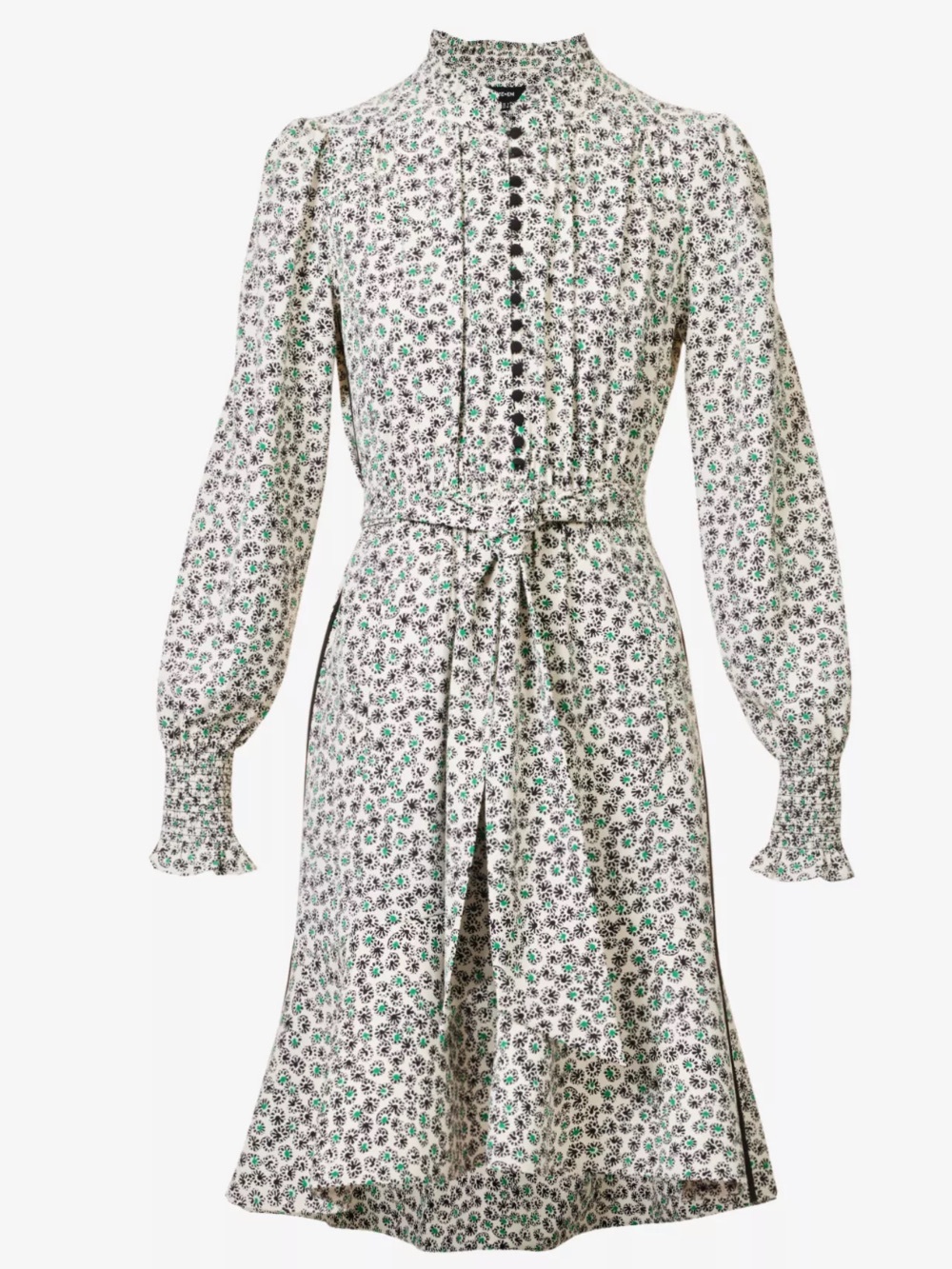 Me+Em Wild Chamomile-print Fit-and-flare Woven Mini Dress US 12